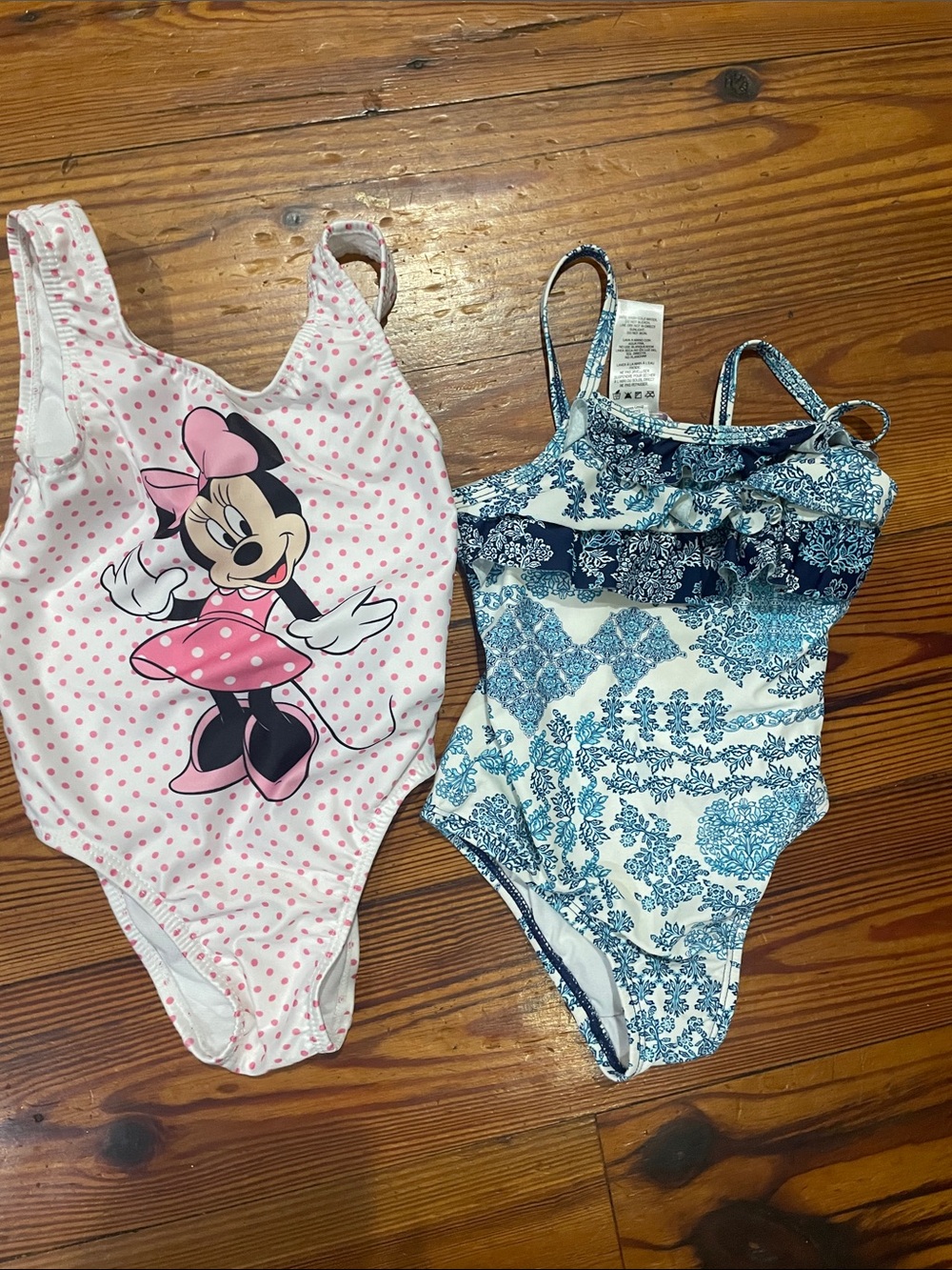 Disney Girls Pink Minnie Polka Dot One-Piece Swim